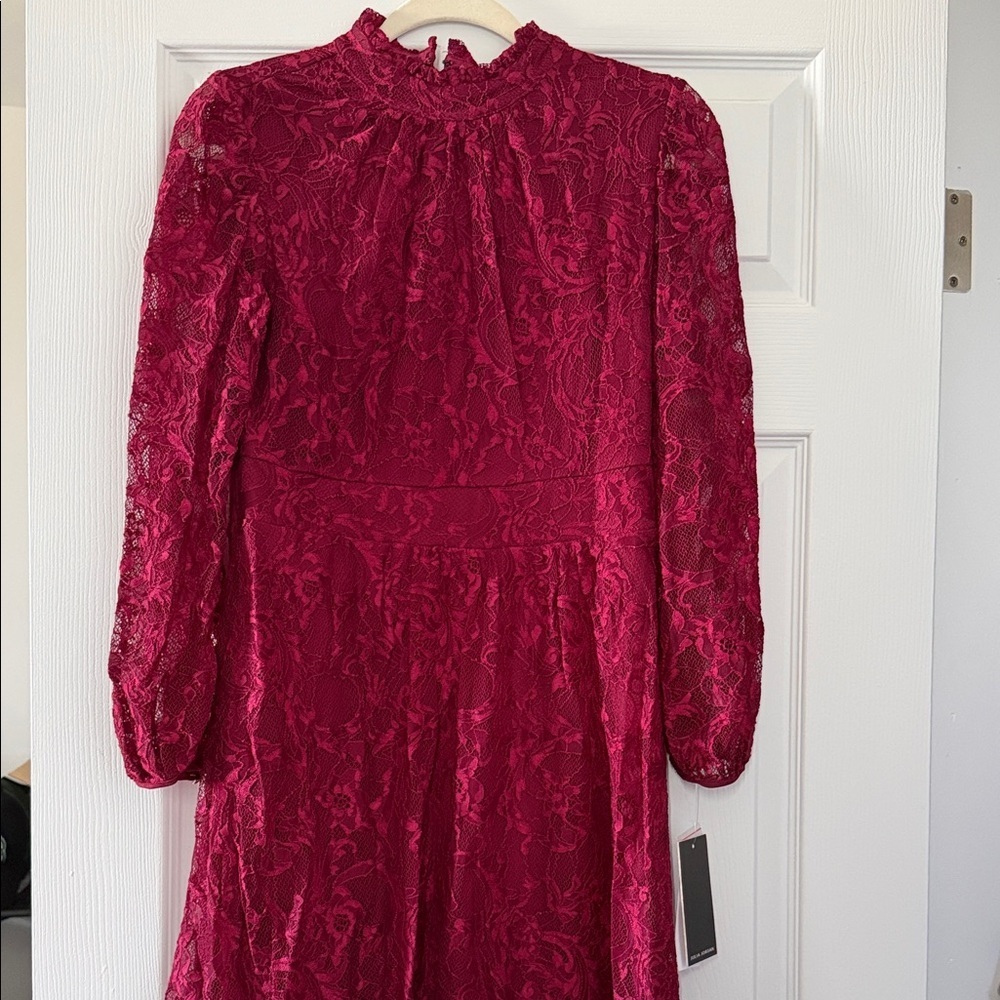 NWT Julia Jordan Chic Long Sleeve Lace Dress in Rich Red size 6